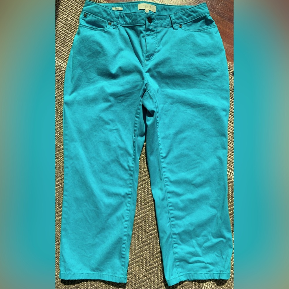 Talbots curvy jeans turquoise size 8P
